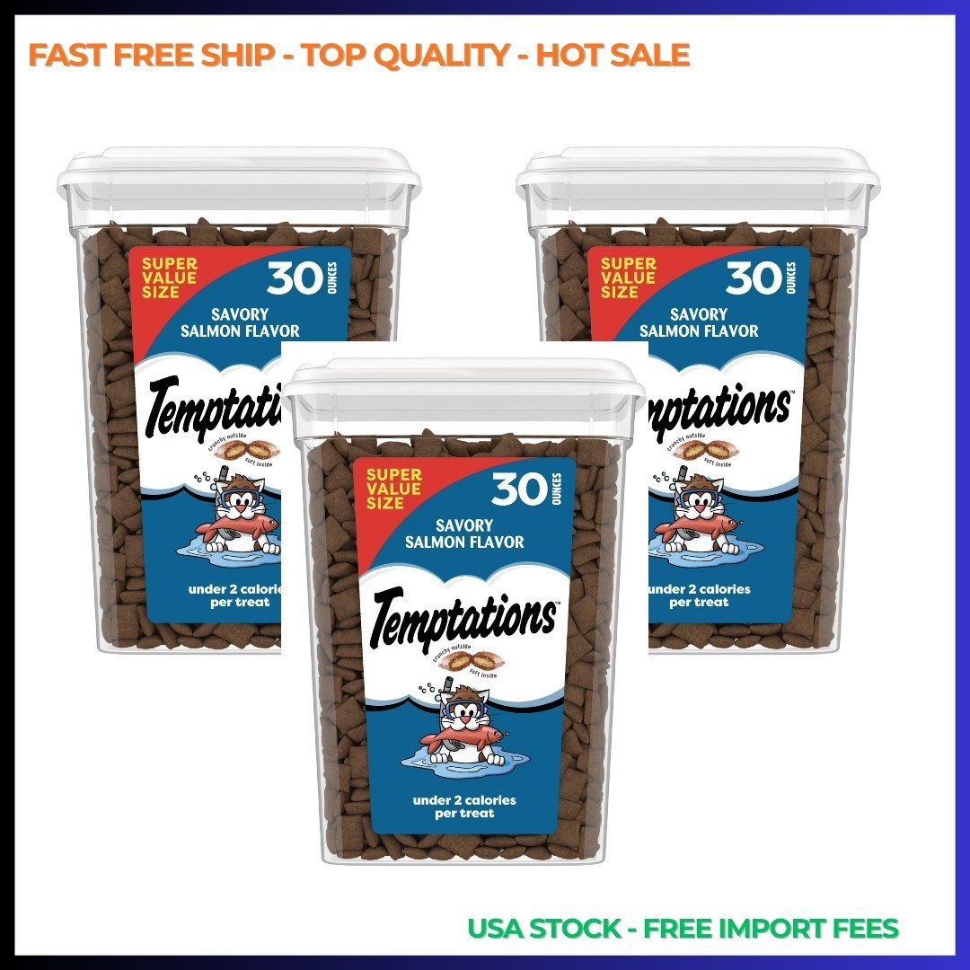 3P Temptations Classic Savory Salmon Flavor Crunchy Soft Treats For Cats, 30Oz 3P Temptations Classic Savory Salmon Flavor Crunchy Soft Treats For Cats, 30Oz