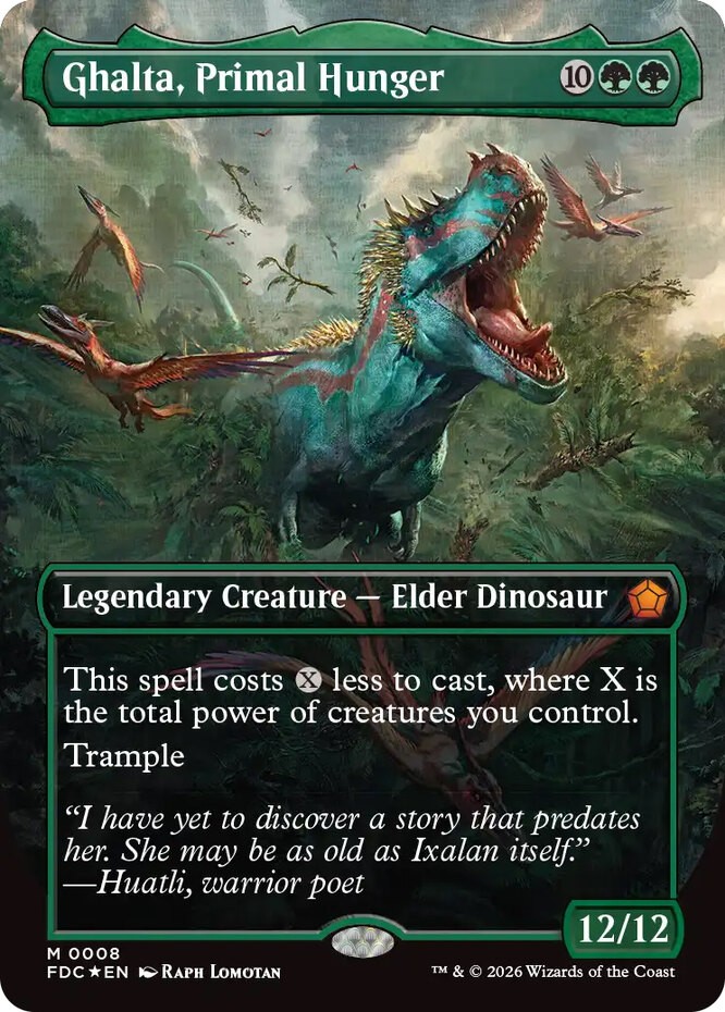 x1 Ghalta, Primal Hunger - Foil - Borderless M MTG Commander: Foundations M/NM,