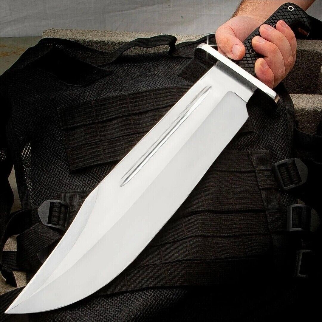 The Giant Killer Massive Fixed Blade Full Tang Bowie Knife w/Leather Sheath