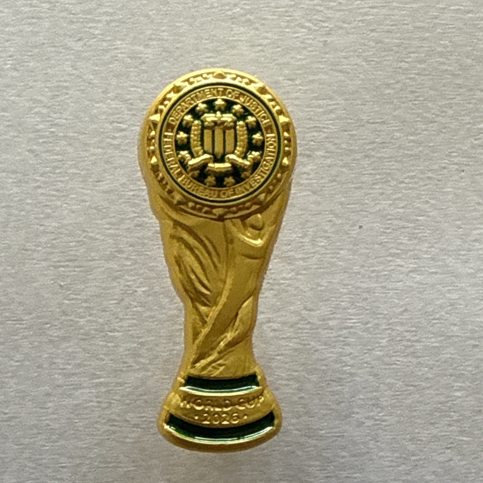 FBI Federal Bureau of Investigation FIFA 2026 World Cup Gold Lapel Pin FBI Federal Bureau of Investigation FIFA 2026 World Cup Gold Lapel Pin