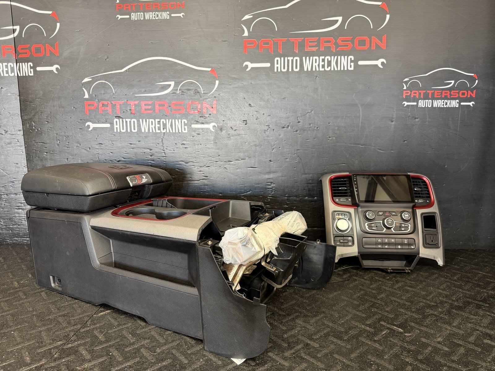 13-17 Dodge Ram 1500 Rebel Center Floor Console Kit Black / Red XR 13-17 Dodge Ram 1500 Rebel Center Floor Console Kit Black / Red XR