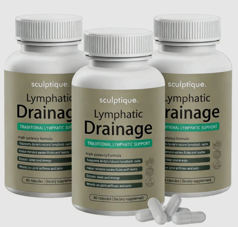 3PACK Sculptique Lymphatic Drainage Capsules, Lymphatic Drainage, 60 Capsules US