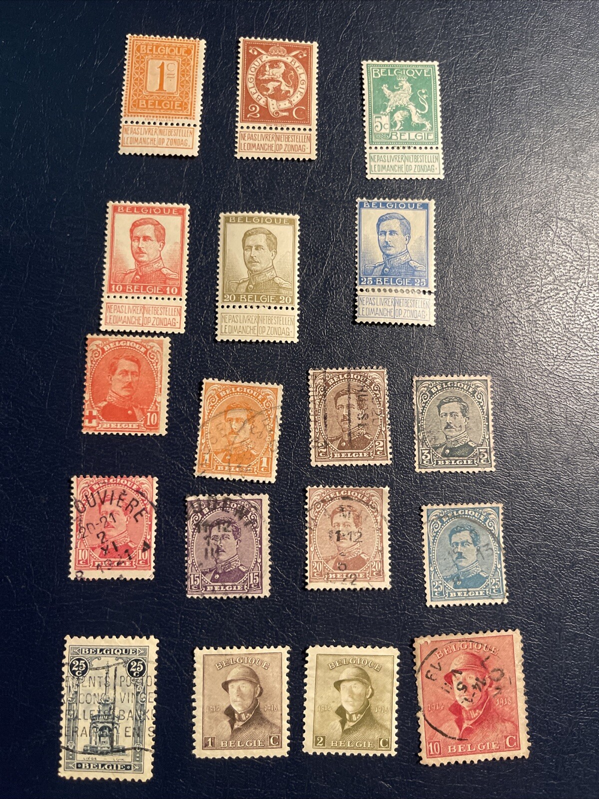 Belgium 1910s Various 18 Stamps ( 9 MLH,9 Used LH), F/VF, See Photos Belgium 1910s Various 18 Stamps ( 9 MLH,9 Used LH), F/VF, See Photos