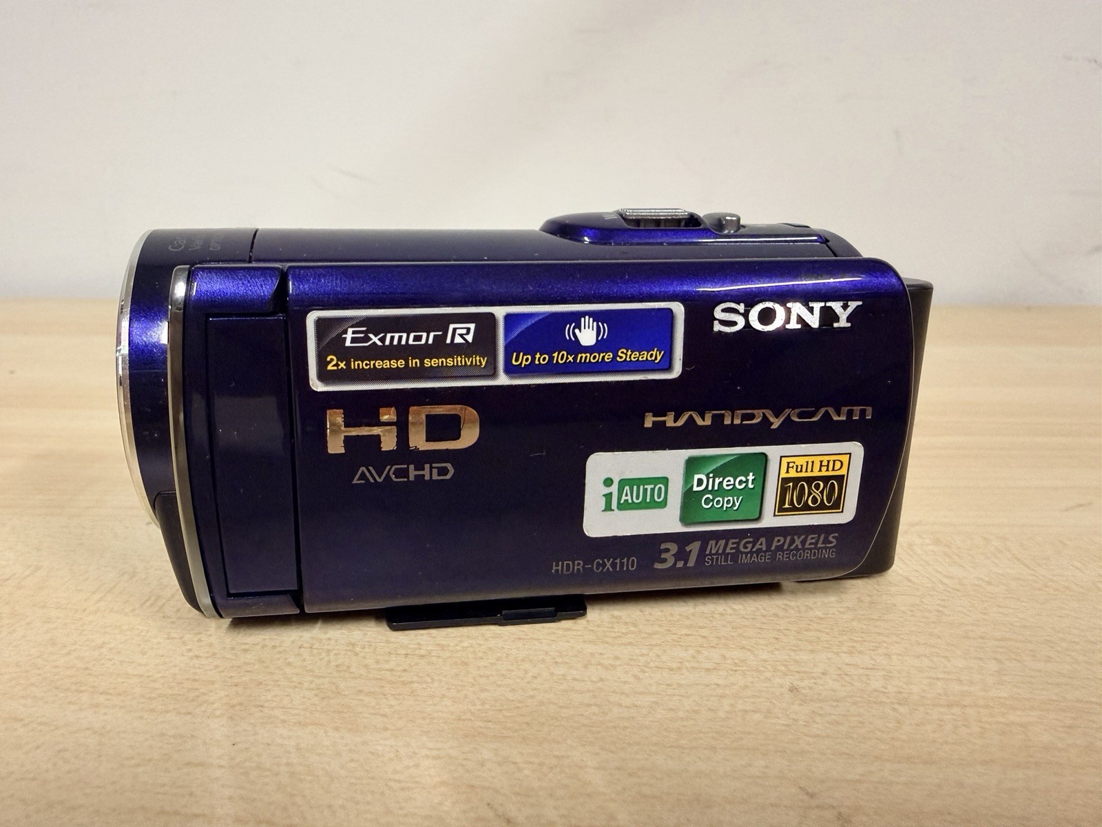 Sony HDR-CX110 High Definition Handycam Camcorder (Blue) Tested W/ Battery