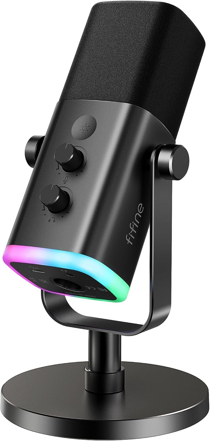 USB/XLR Dynamic Microphone for Podcast Recording, PC Computer Gaming Stre