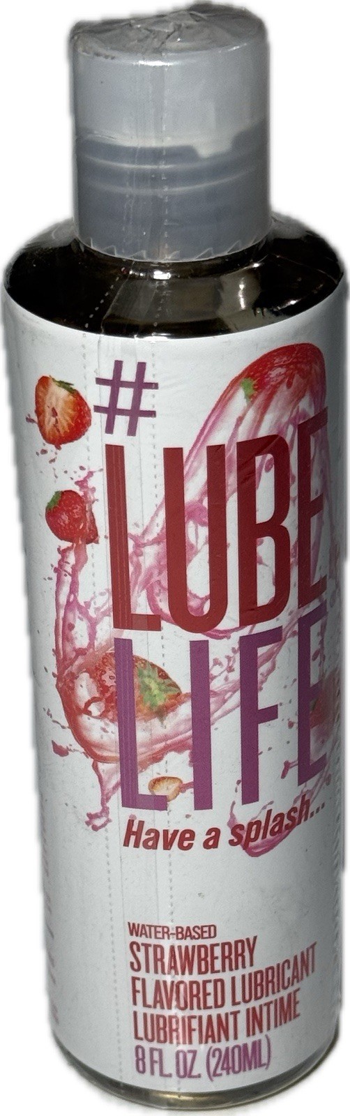 8 oz. Water Based Strawberry Flavored Personal Lubricant Oral Sex Lube