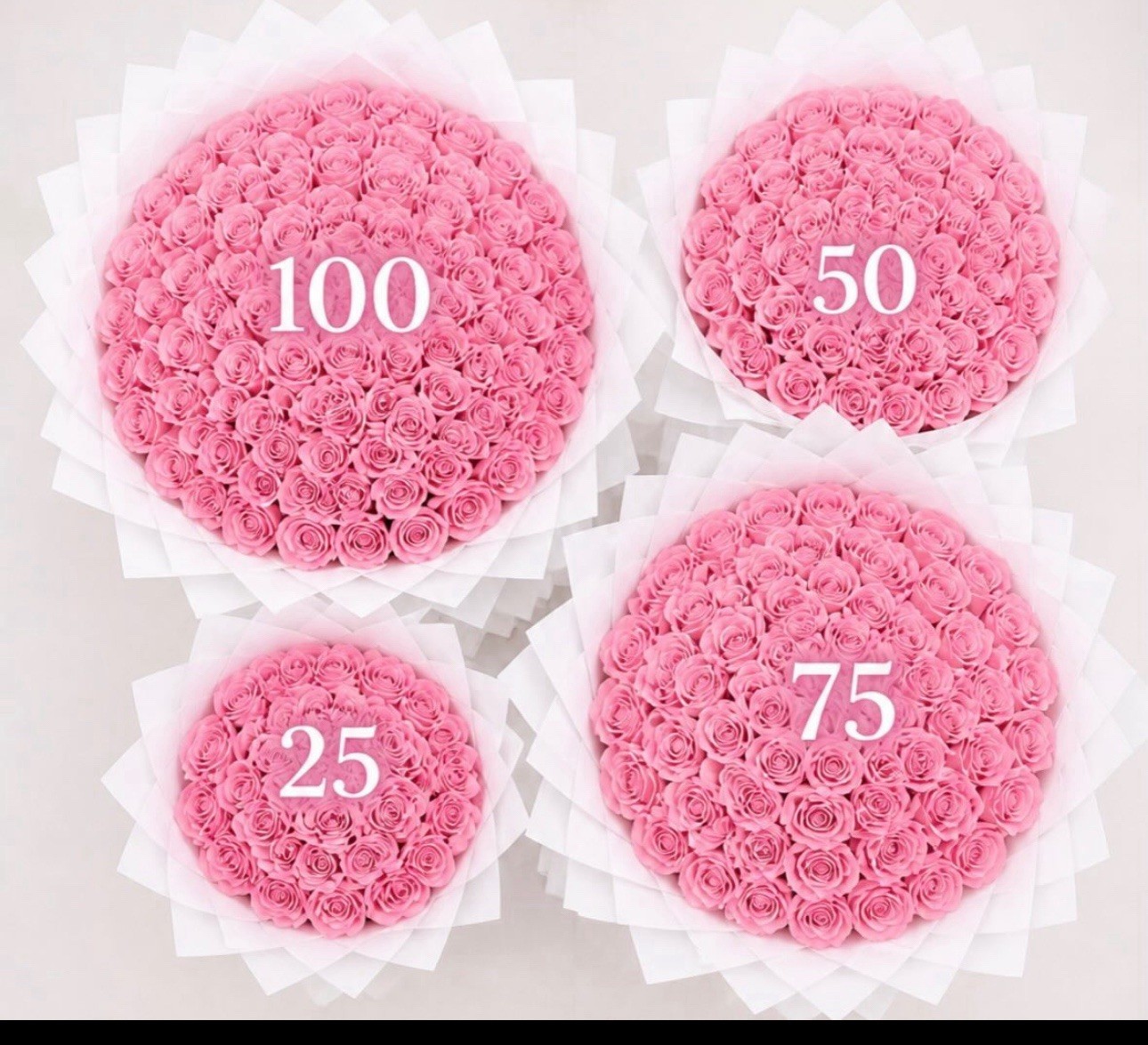 50 Fresh Pink Rose Bouquet Customizable Next Business Shipping From Ca US