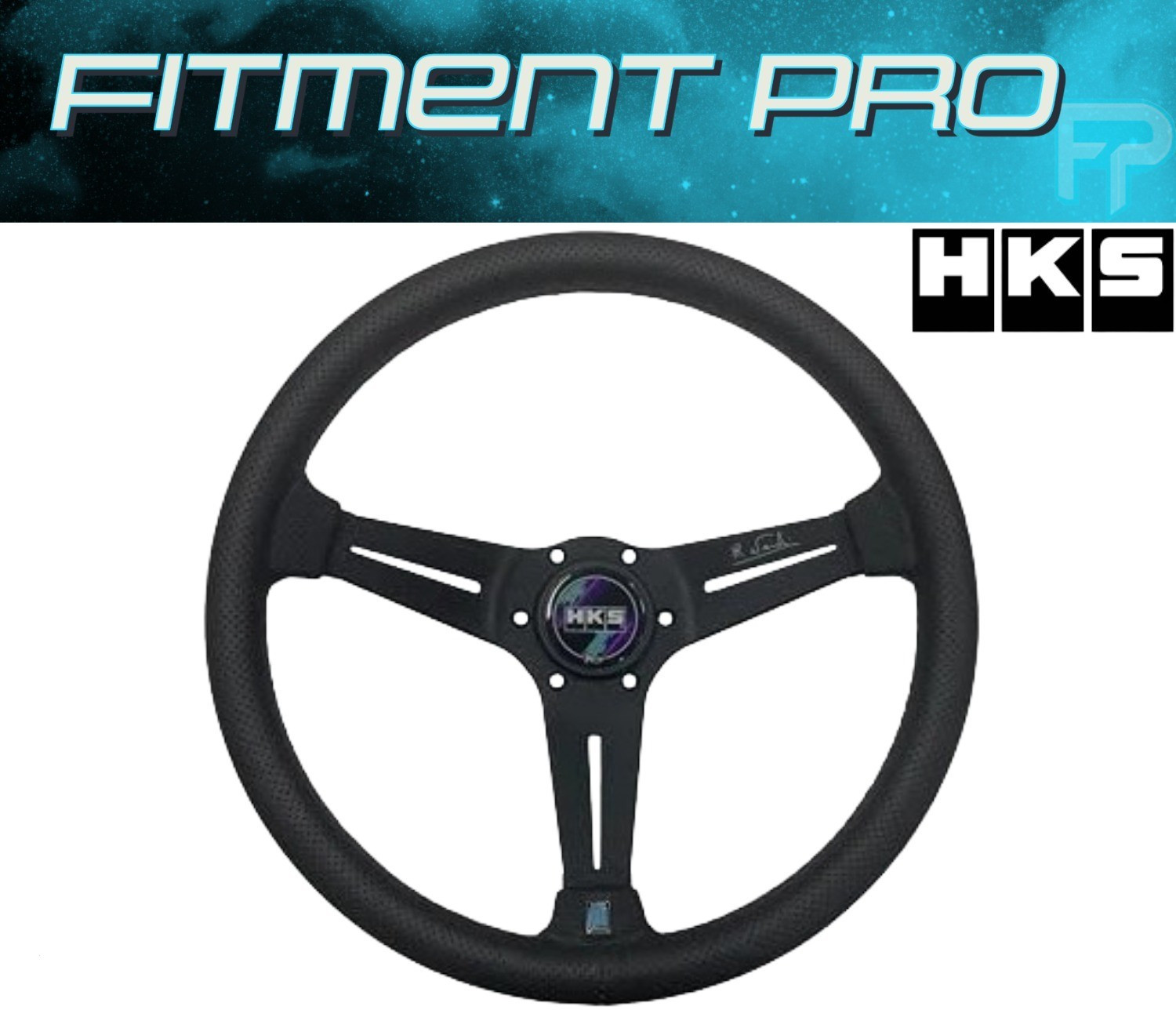 HKS Nardi Car Steering Wheel 340mm Perforated Leather Deep Cone 51007-AK668