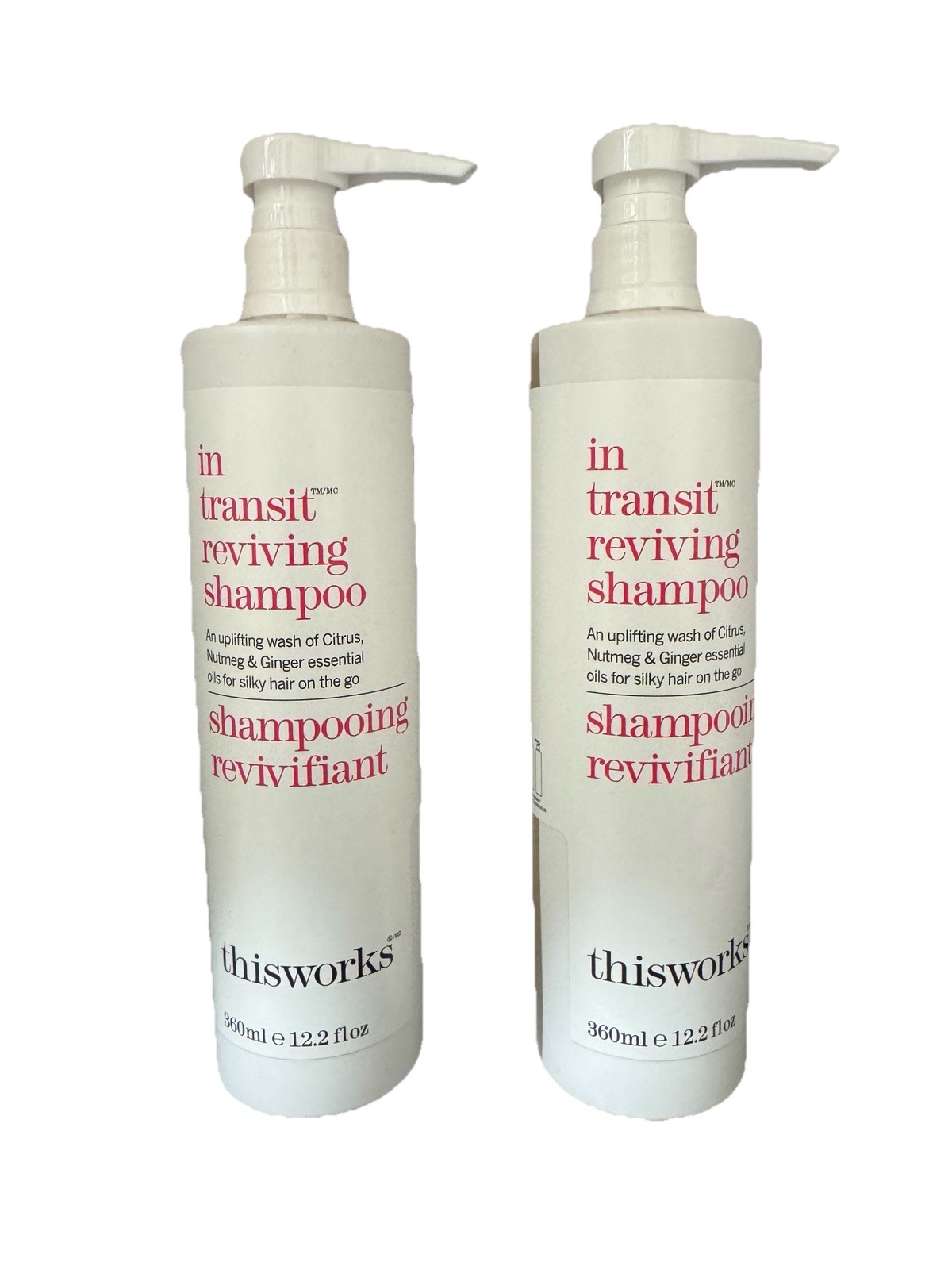 2 PACK Marriott ThisWorks Shampoo In Transit 12.2oz Pump Bottles