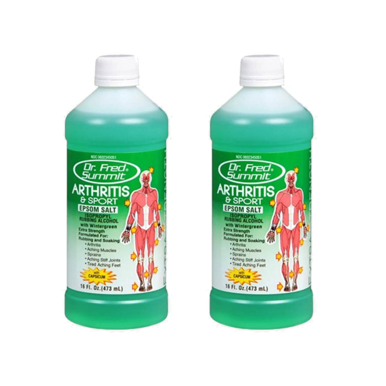 Bundle 2 Pack. Dr Fred Summit Arthritis & Sport  Epsom Salt, 16 oz.  Pain Relief