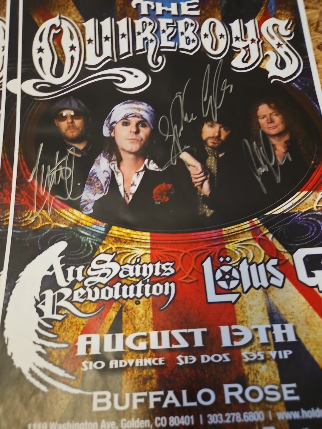The Quireboys 11x17 Signed Show Poster 