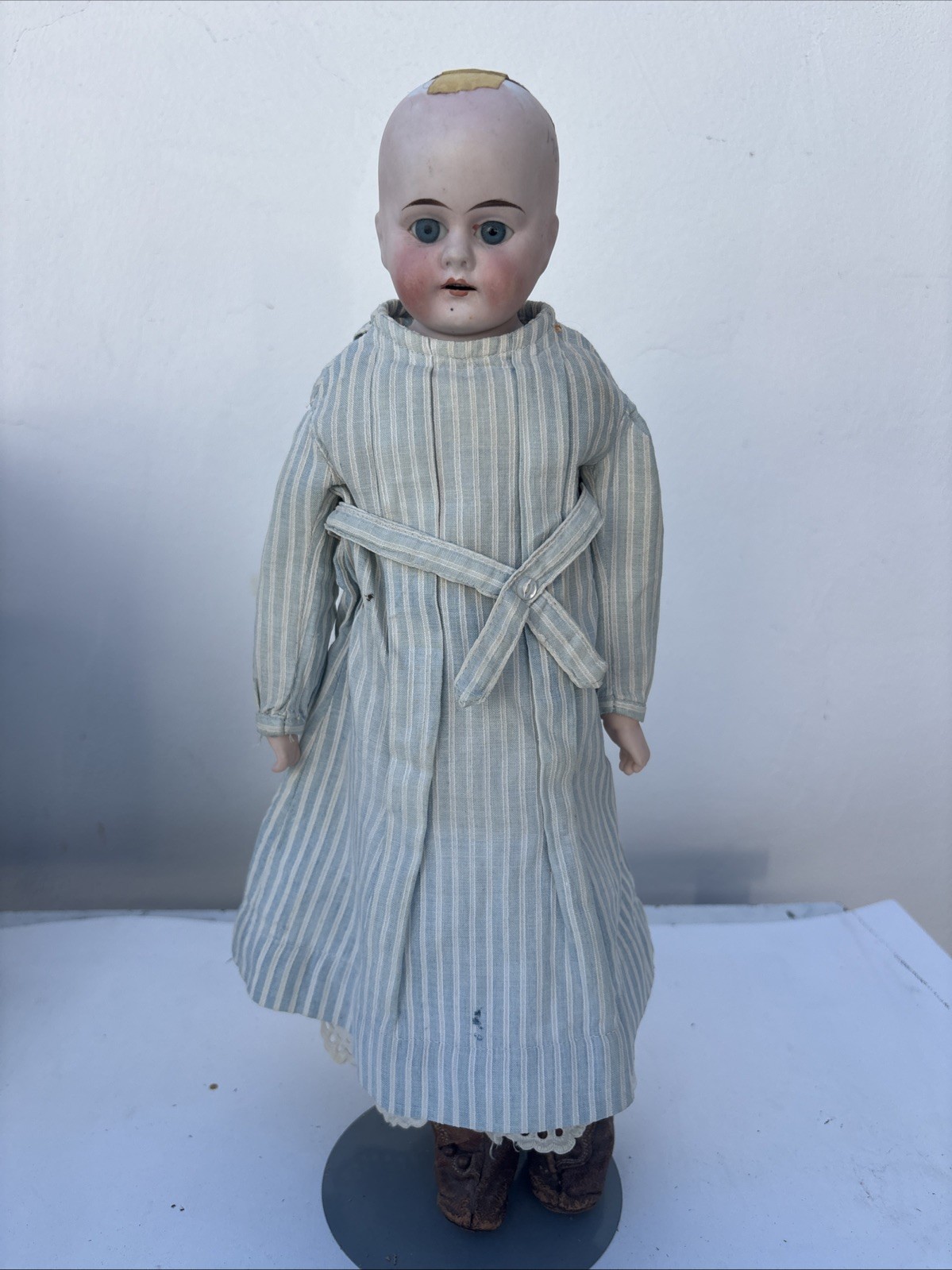 Antique Rare German Bisque Child Doll 305/3 Open Mouth 15” Leather Body