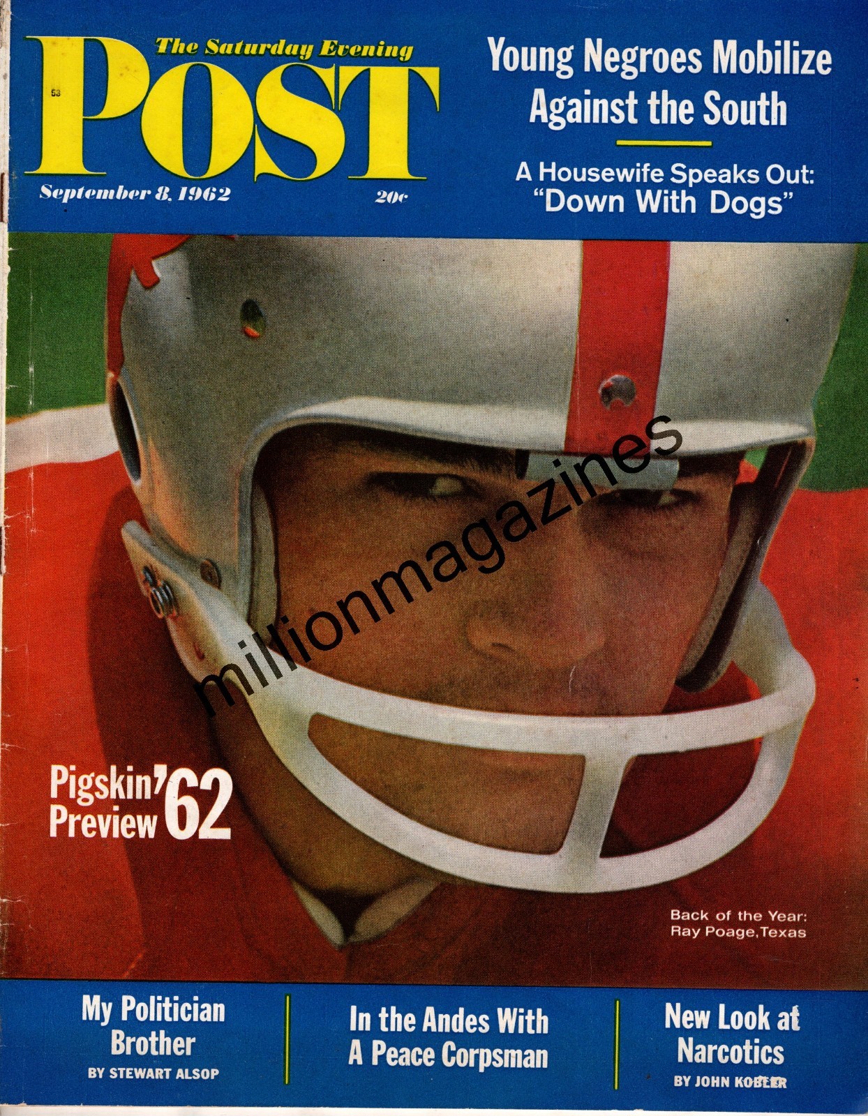 1962 Saturday Evening Post September 8 - Football Preview - Texas; Peace Corps