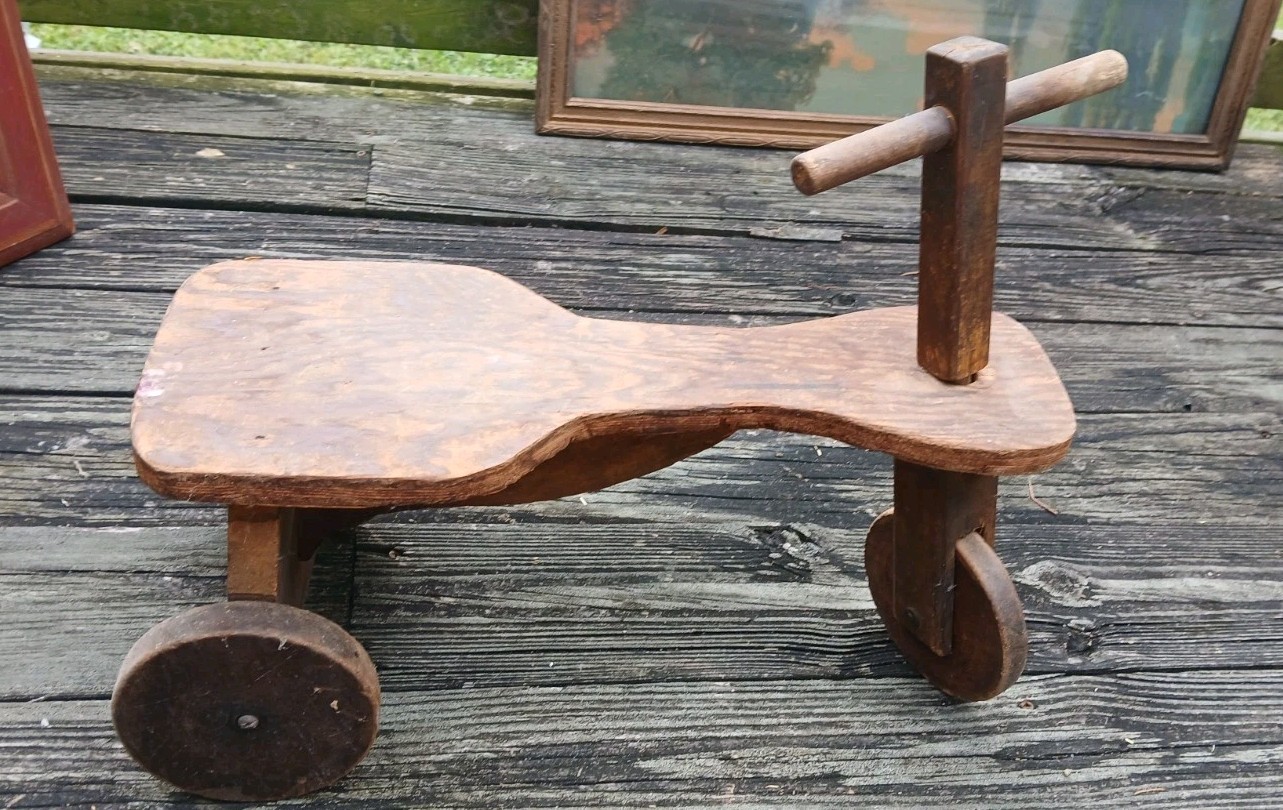 Vintage Antique Handmade Wooden Toy Children’s Riding Toy 