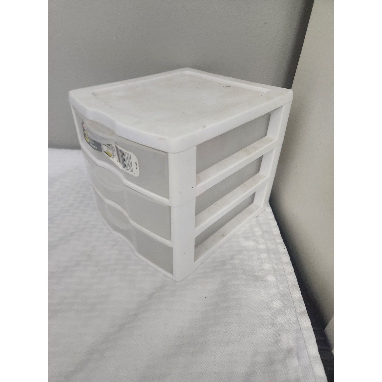 Sterilite 3 Drawer Mini Desktop Organizer White Clear Plastic Storage Unit