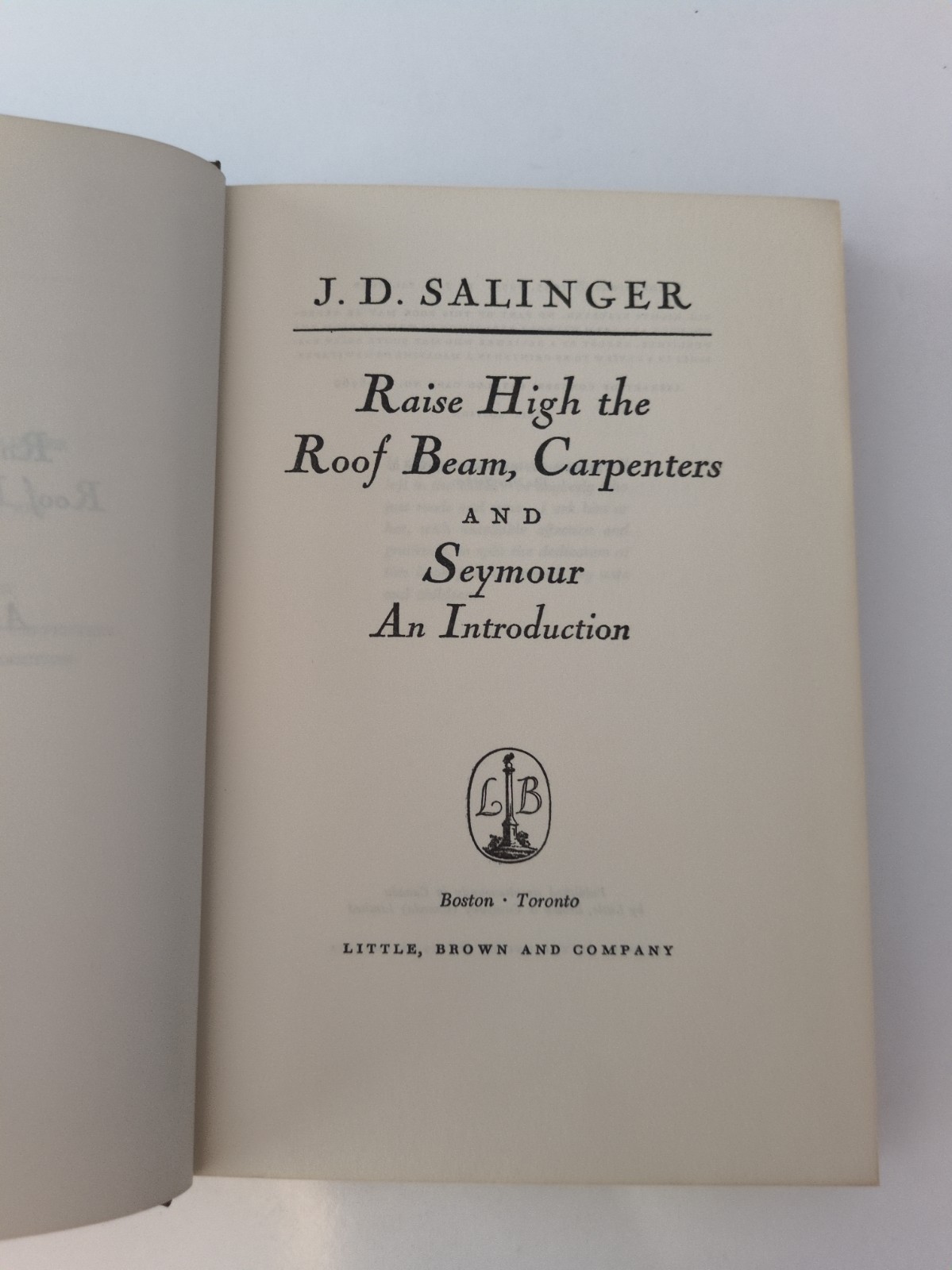 1959 Raise High the Roof Beam, Carpenters & Seymour J.D. Salinger 1ST ED HC VTG