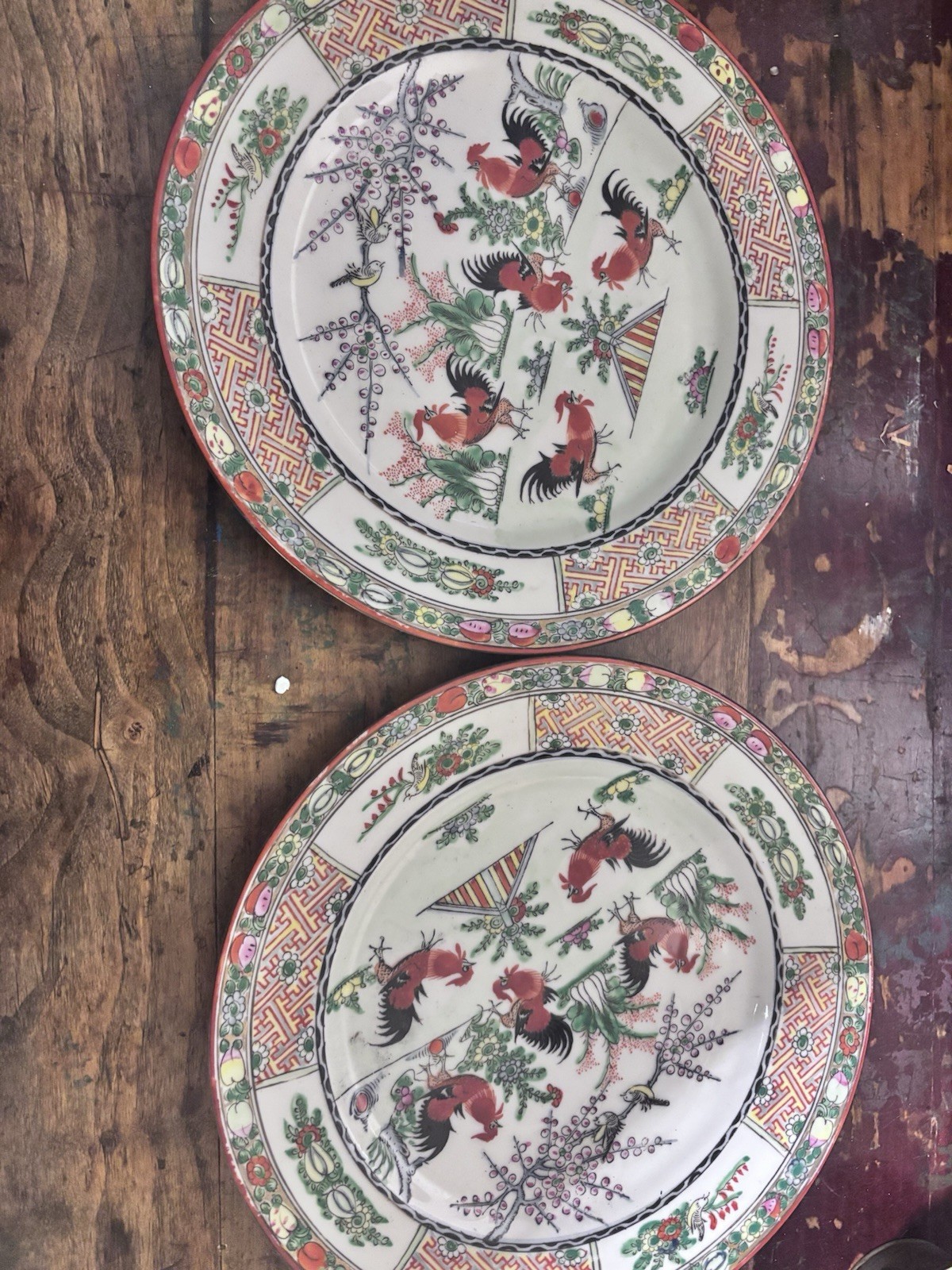 vintage chinese plates antique set