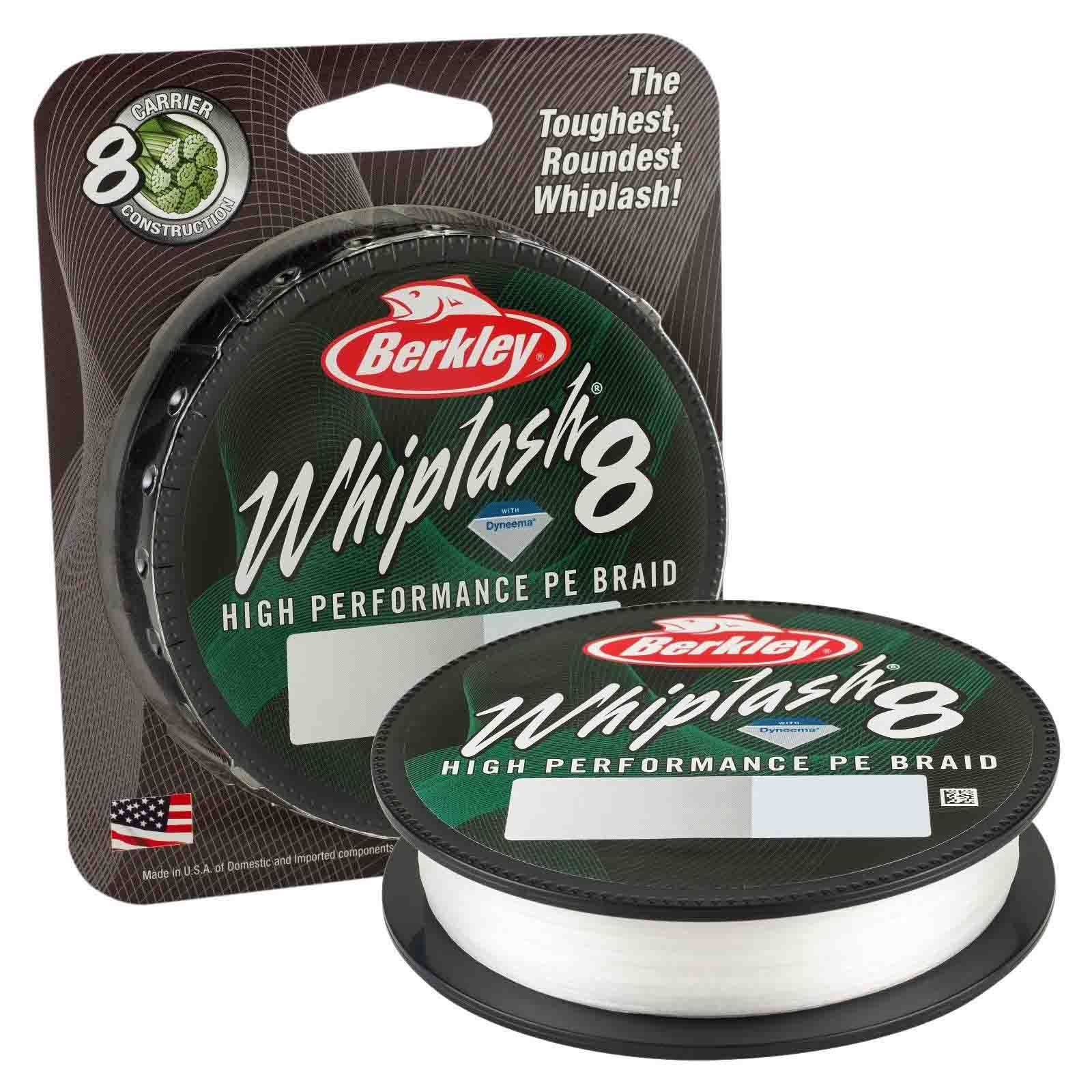 Berkley New Whiplash 8 Carrier Crystal Braided Fishing Saltwater Spinning Line