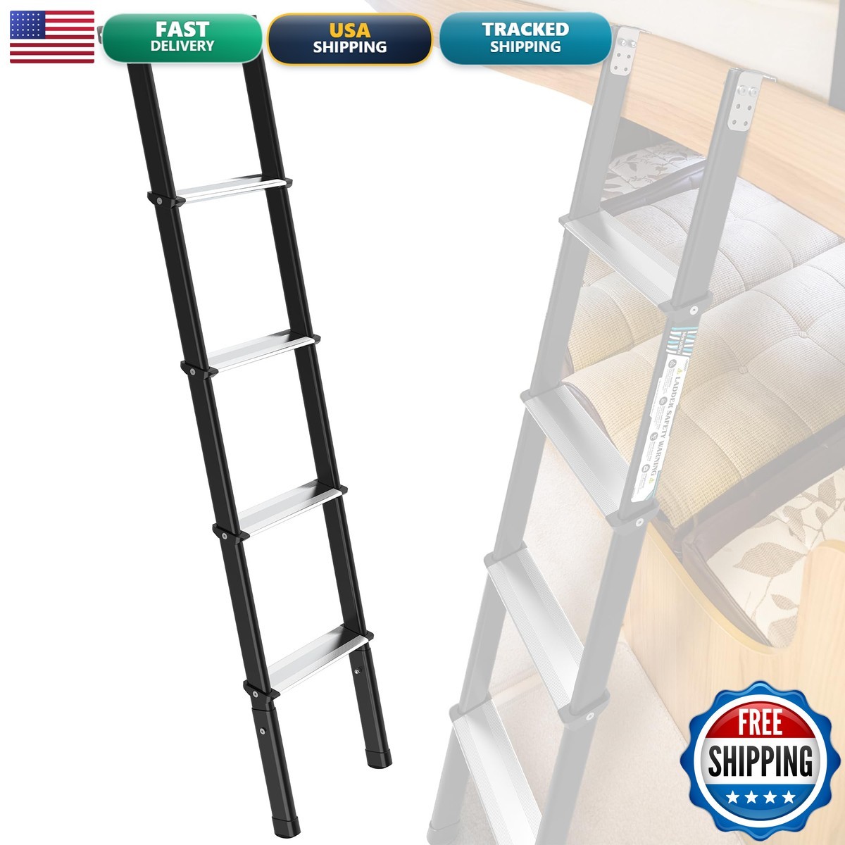 Marudina 660lbs Bunk Bed Ladder 8-Level Height 59\