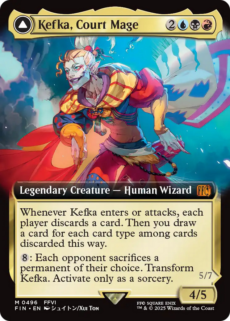 x1 Kefka, Court Mage // Kefka, Ruler of Ruin FIN MTG 496 MYTHIC M/NM 1x