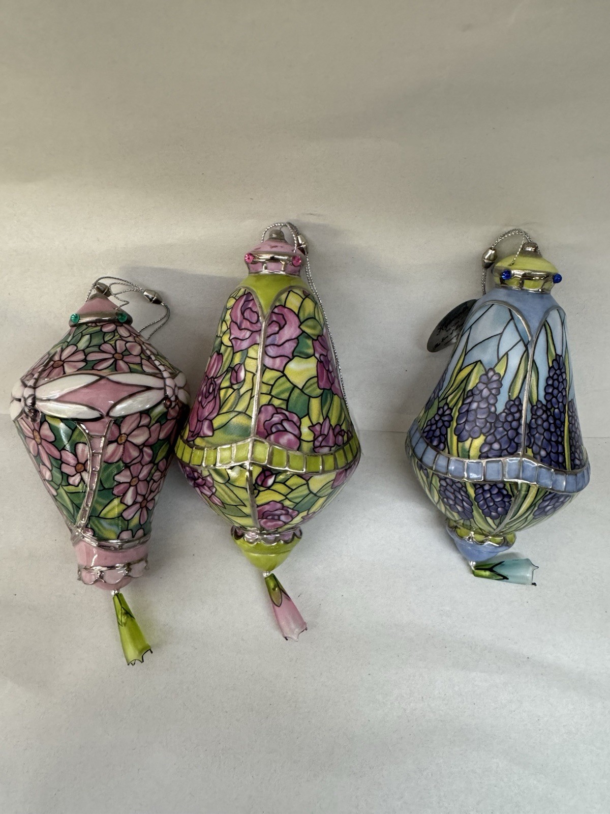 Set Of 3 Bradford Editions Louis Tiffany Heirloom Porcelain Ornaments Set Of 3 Bradford Editions Louis Tiffany Heirloom Porcelain Ornaments