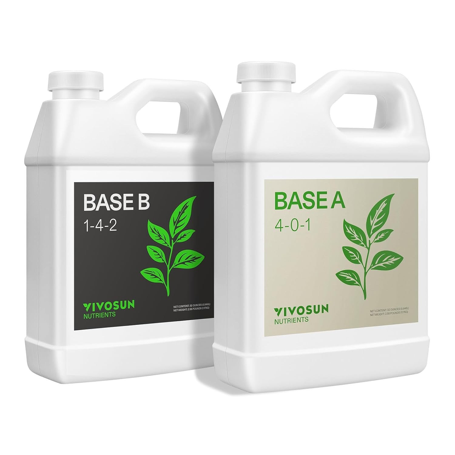 VIVOSUN 32oz Nutrients Base A & B Bundle, Liquid Fertilizer