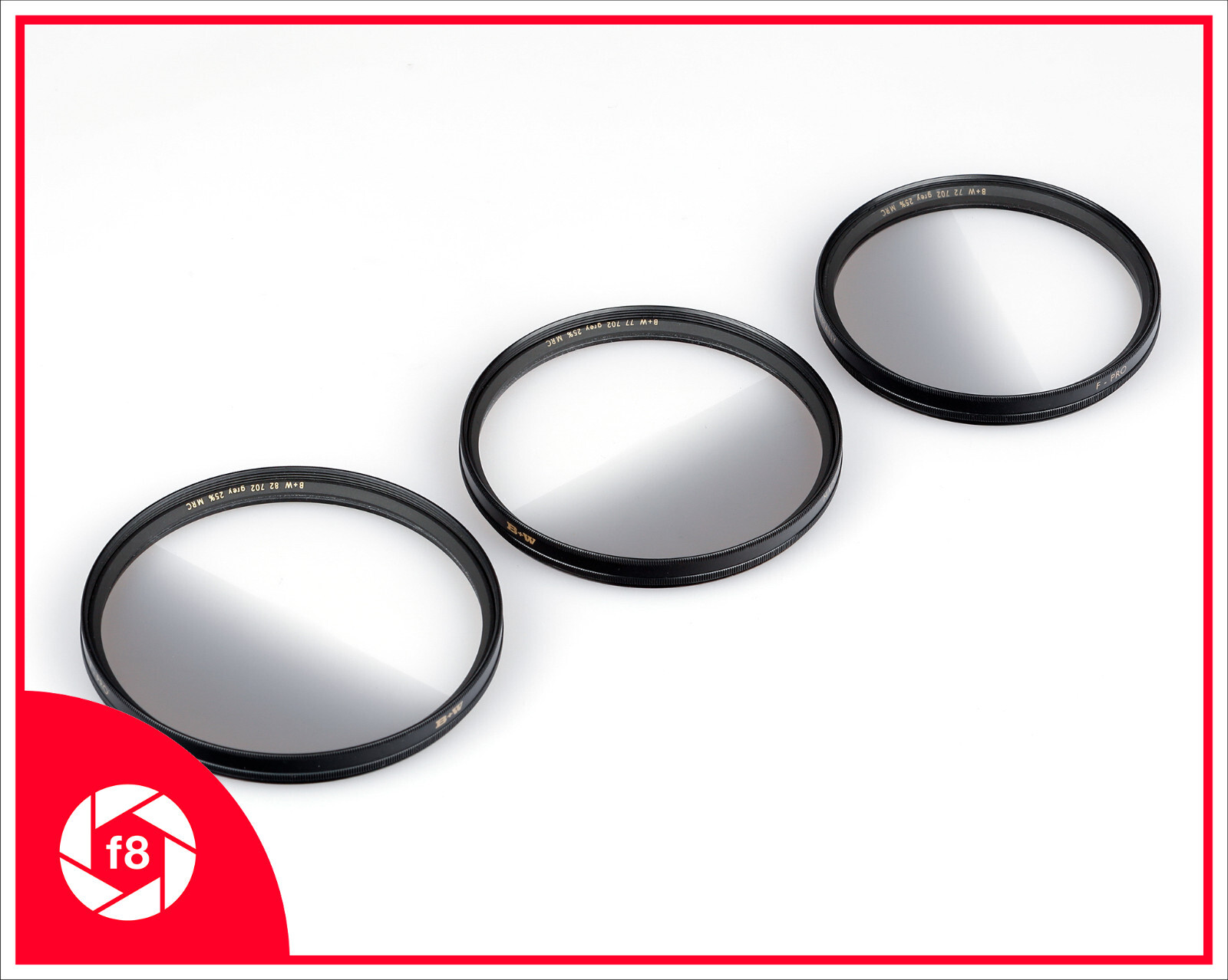B+W MRC 702 Grey 25% Graduated 0.6 ND F-Pro Filter Kit 82mm 77mm 72mm