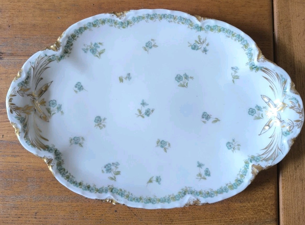 Haviland Oval Plate Limoges Porcelain Floral Decoration And Gilding 1899/1914