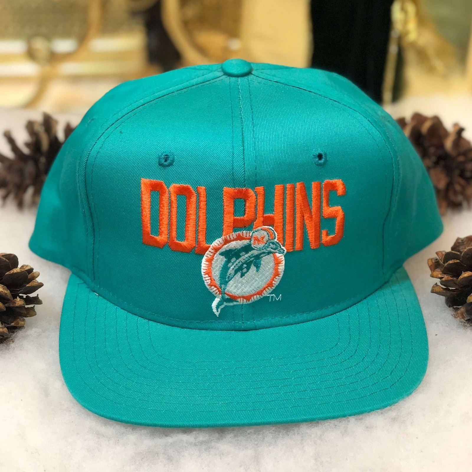 Vintage 90s NFL Miami Dolphins New Era Football Twill Snapback Hat Cap NWOT Vintage 90s NFL Miami Dolphins New Era Football Twill Snapback Hat Cap NWOT