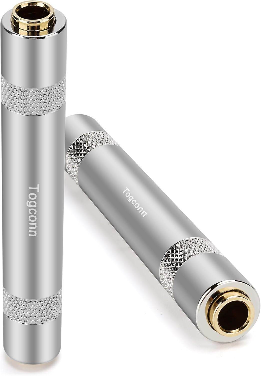 1/4 Inch TRS/TS Female to Female Gold-Plated Coupler (2 Pack), 1/4\