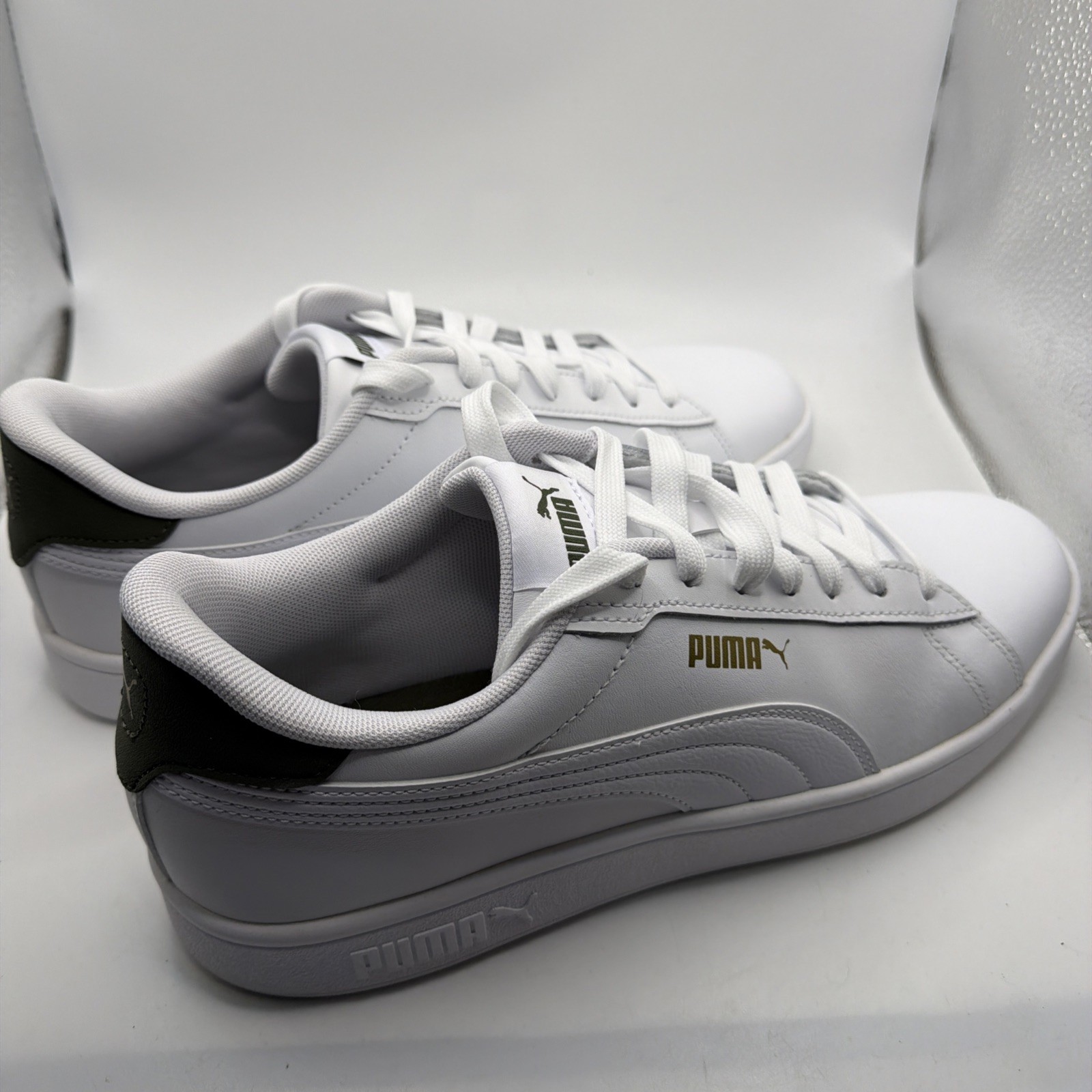 Puma Ace Court Sneakers White Green Men\'s Soft Foam+ Size 12. Excellent