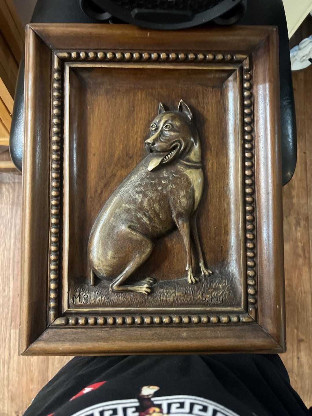Vintage Hand-Carved Wooden Dog Wall Plaque Sculpture Relief Vintage Hand-Carved Wooden Dog Wall Plaque Sculpture Relief