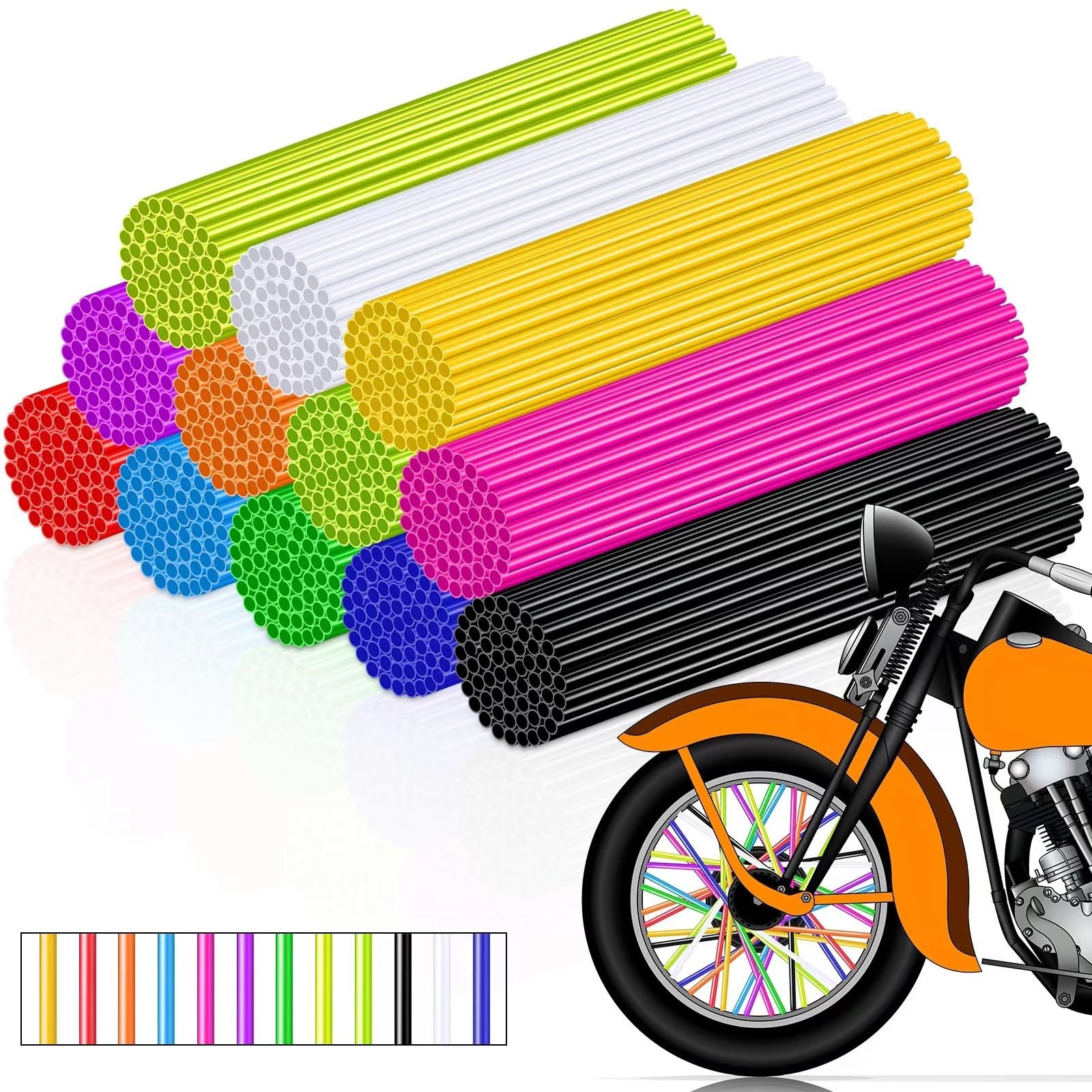 432 Pcs Bike Spoke Covers - Colorful Rim Wraps for Dirt Bikes, Bicycles & Wheelc 432 Pcs Bike Spoke Covers - Colorful Rim Wraps for Dirt Bikes, Bicycles & Wheelc
