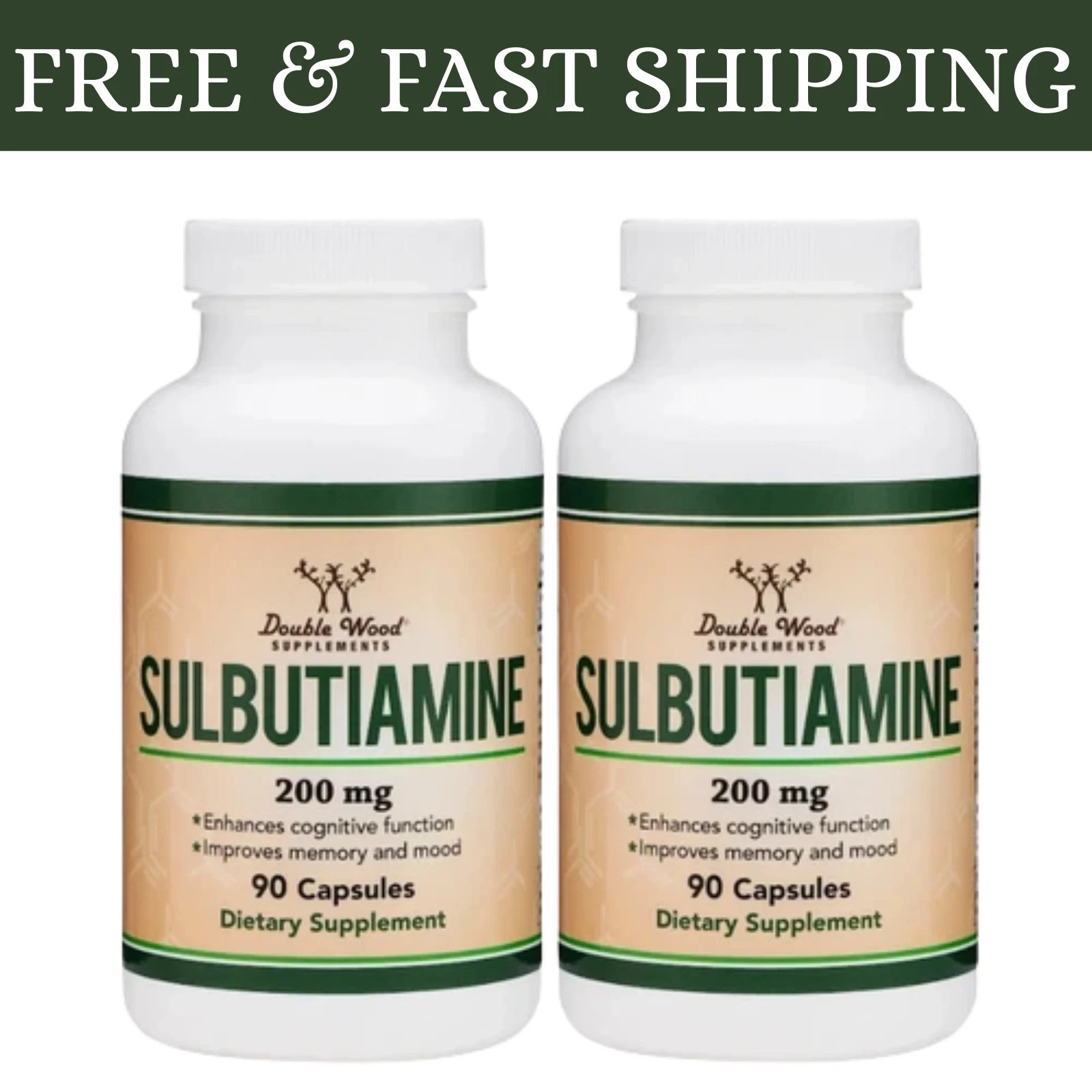 Sulbutiamine, 90 x 200mg Capsules - Memory, Mood, Cognitive Nootropic -2 Packs