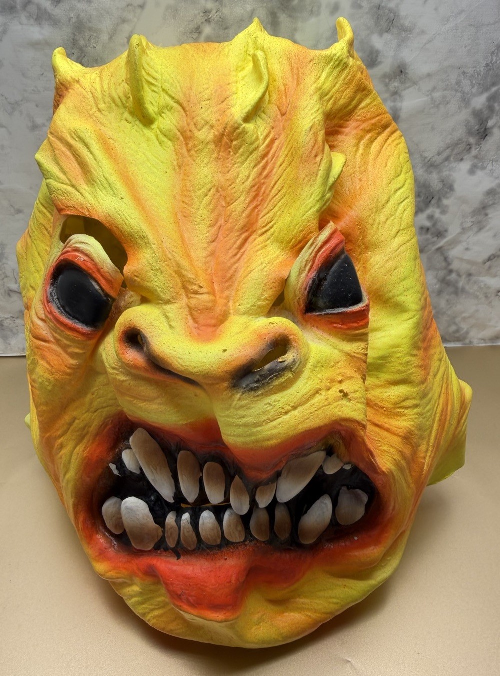 2013 Classic Yellow Monster FURY Latex Adult Mask Halloween Gemmy