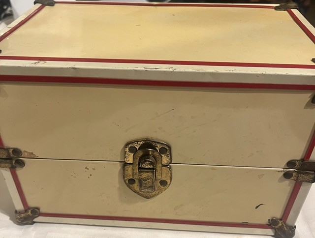 Vintage 50’s Metal Doll Trunk