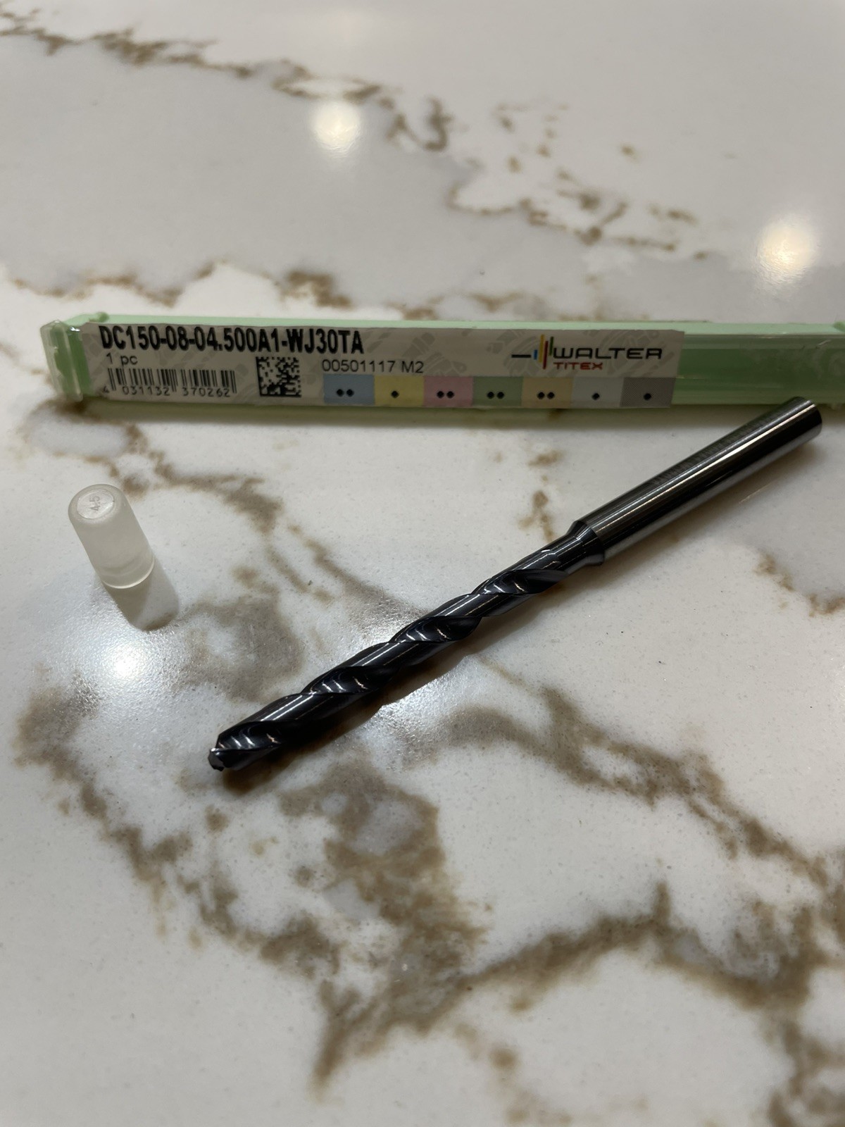 WALTER TITEX DC150-08-04.500A1-WJ30TA Carbide Coolant Thru Drill 4.5mm 0.1772 WALTER TITEX DC150-08-04.500A1-WJ30TA Carbide Coolant Thru Drill 4.5mm 0.1772