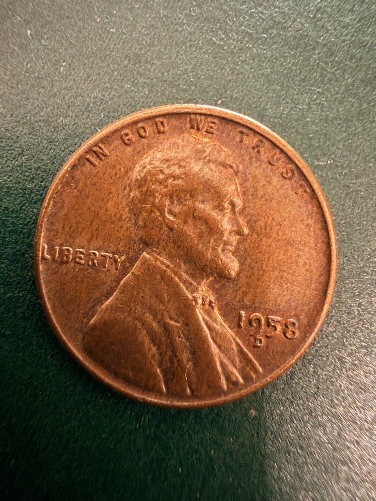 1958 D Lincoln Cent RPM Misplaced Mint Mark Touching 9, RPM Error