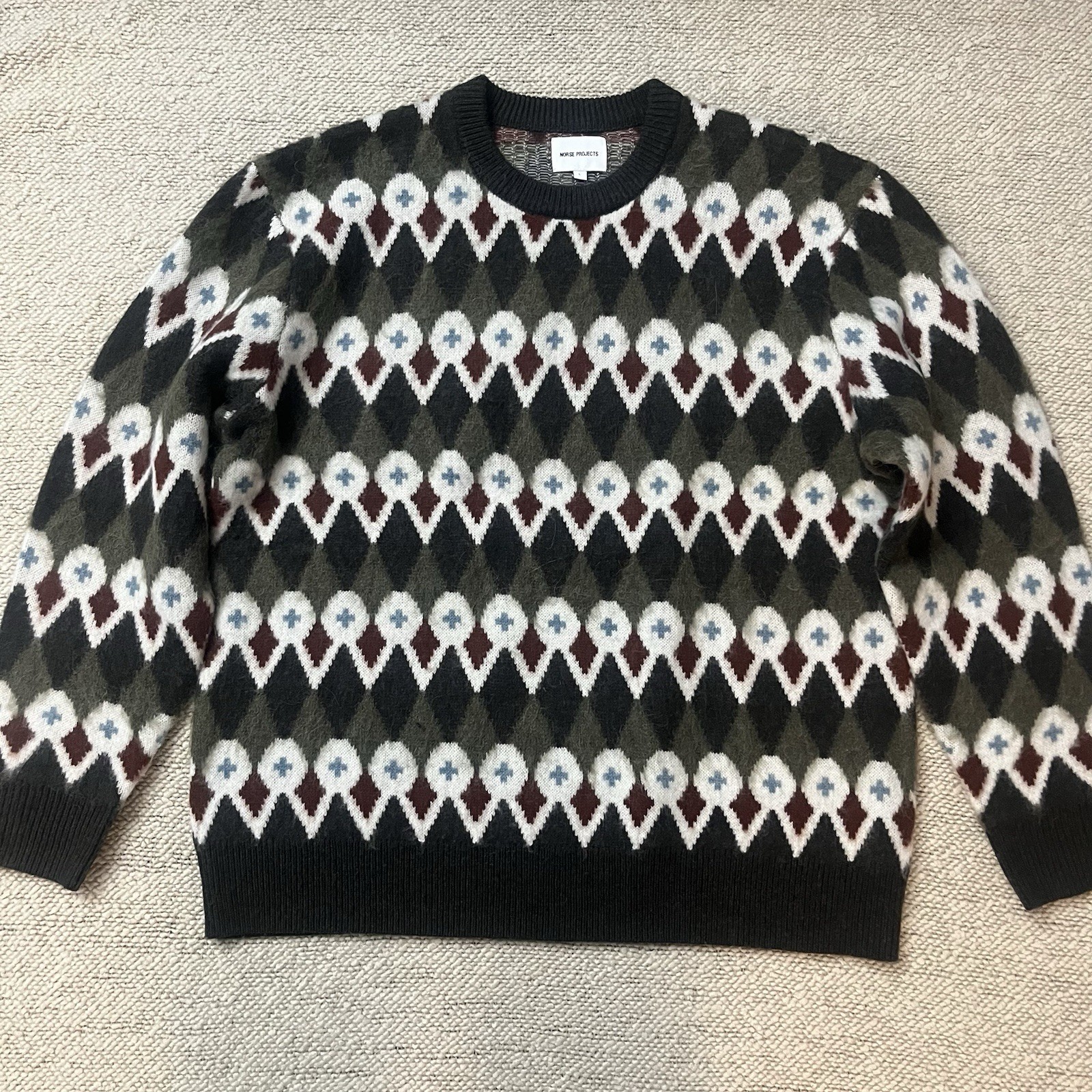 Men’s Norse Projects Patterned Sweater (L) - MINT/UNWORN