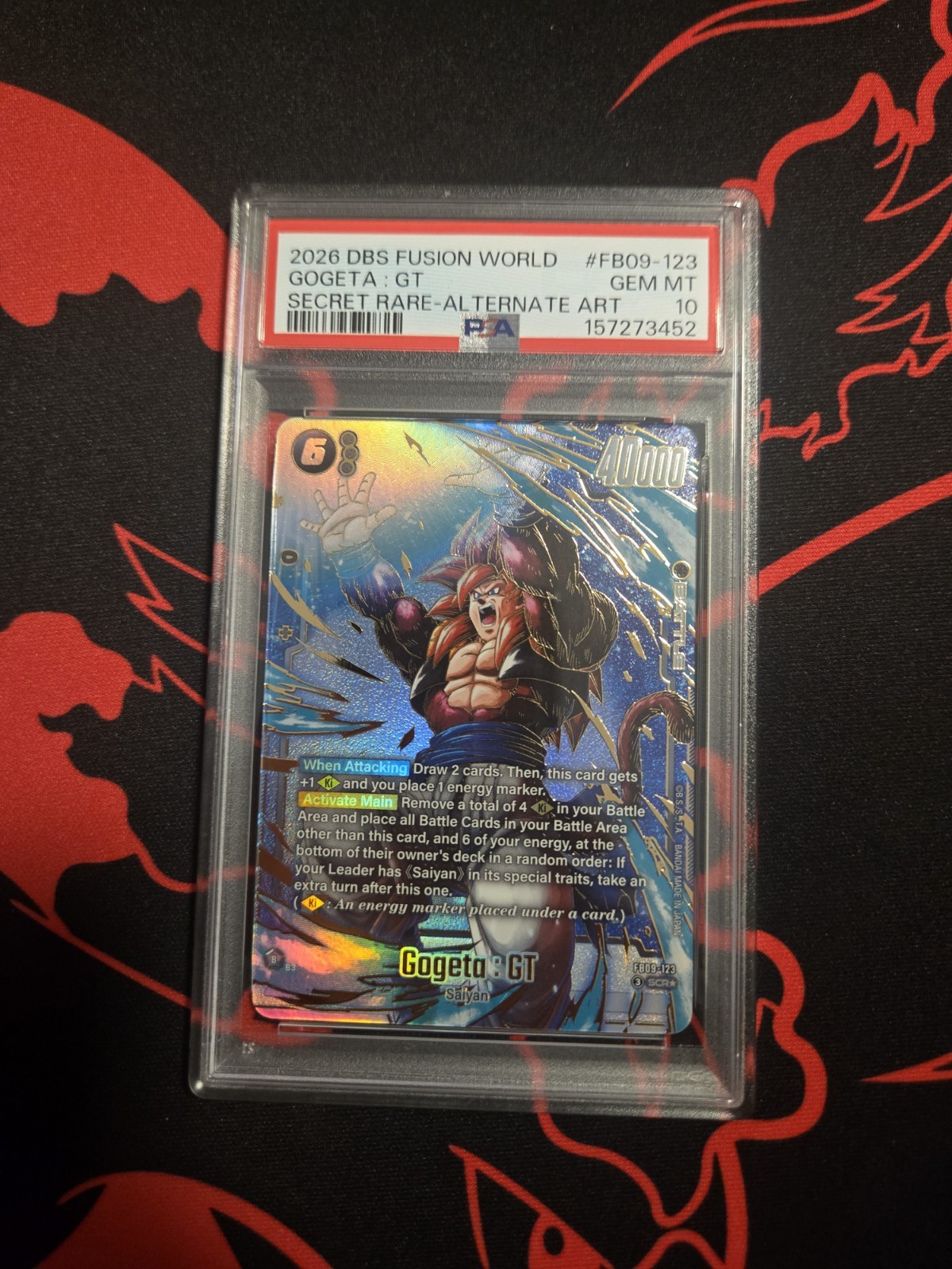 2026 DBS Fusion World Gogeta GT SCR Alt Art PSA 10 FB09-123 Dual Evolution