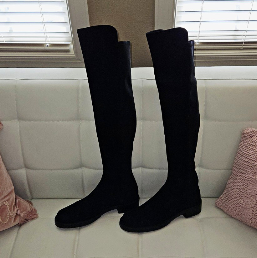 Stuart Weitzman 5050 Gisele Women’s Black Suede Knee High Riding Boots 9.5M Stuart Weitzman 5050 Gisele Women’s Black Suede Knee High Riding Boots 9.5M