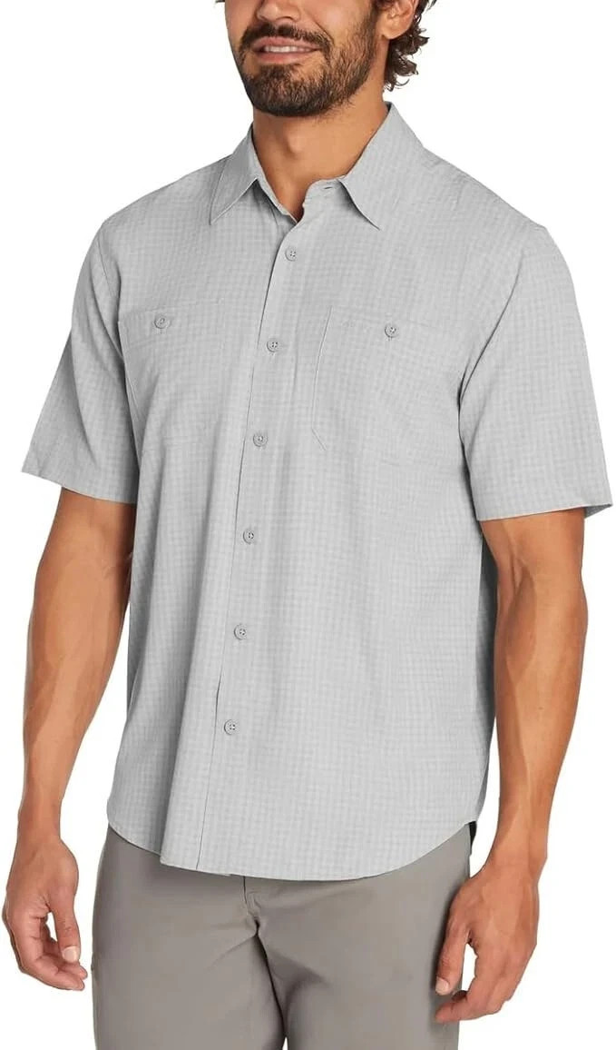 Orvis Men\'s Short Sleeve Shirt Woven Moisture Wicking Quick Dry Gray XXL 2XL Orvis Men\'s Short Sleeve Shirt Woven Moisture Wicking Quick Dry Gray XXL 2XL