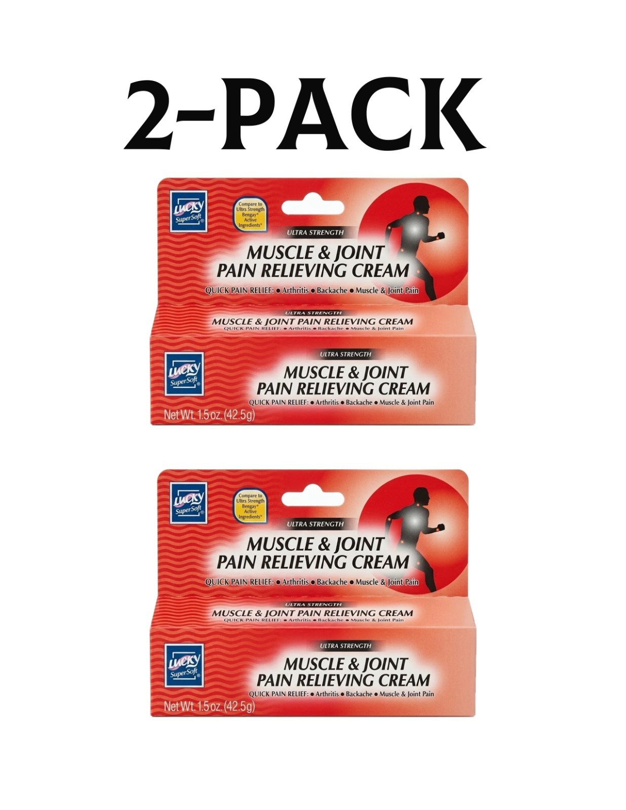 2-pk Lucky Super Soft Ultra Strength Muscle Joint Pain Relieving Cream Bengay