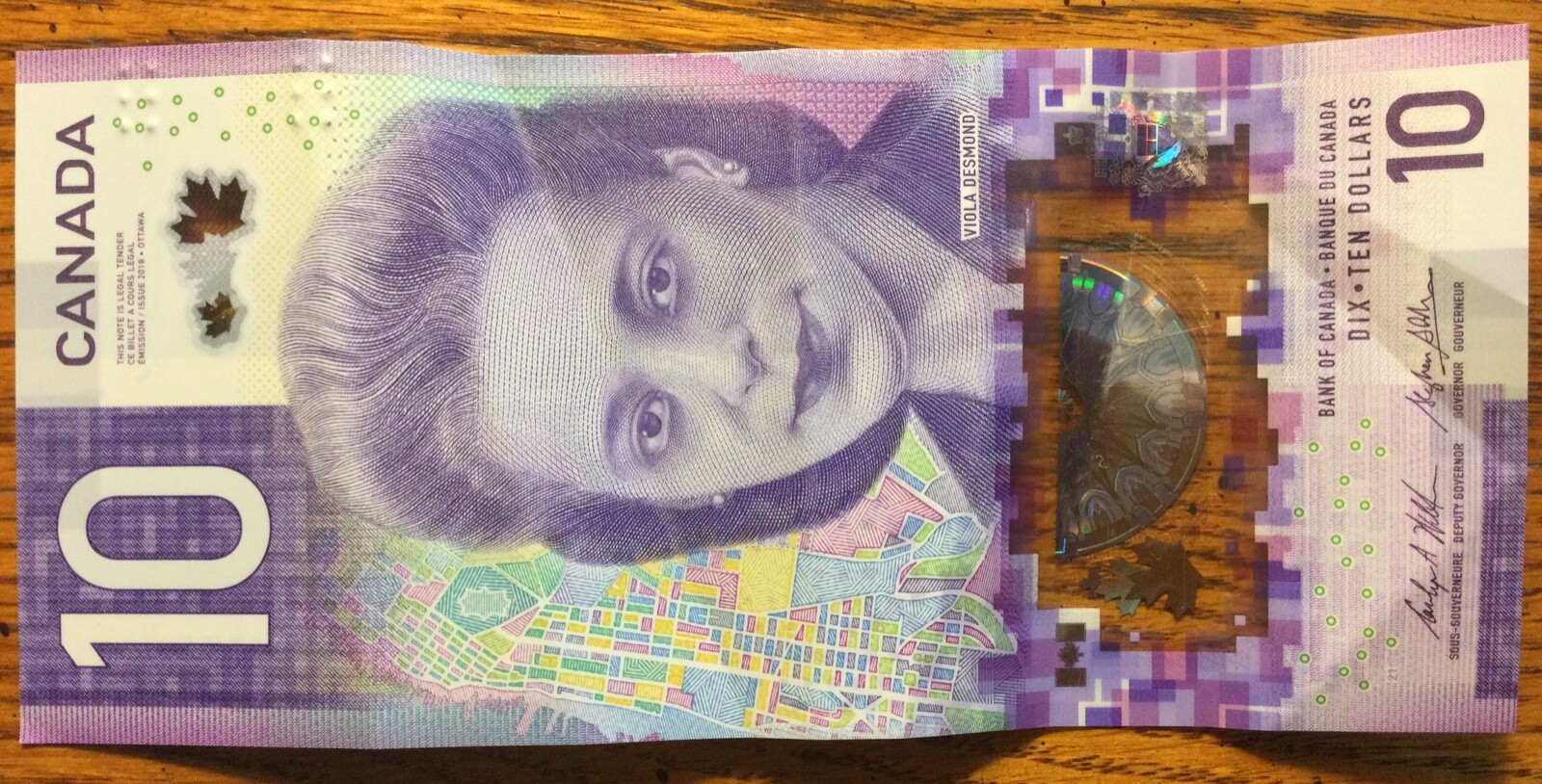 2018 Viola Desmond Canada $10 Polymer Banknote Circulated Canadian Currency