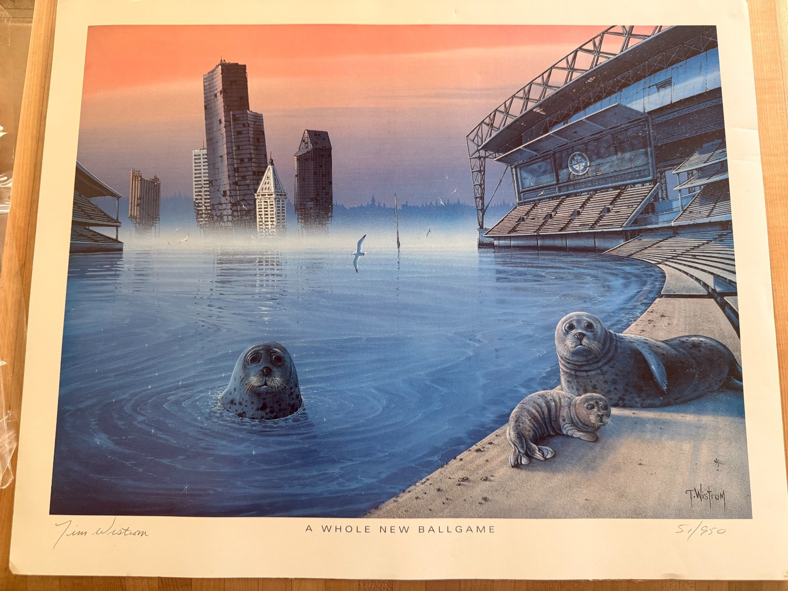 TIM WISTROM SIGNED LIMITED EDITION PRINT - “ A Whole NEW Ballgame “ #51/950