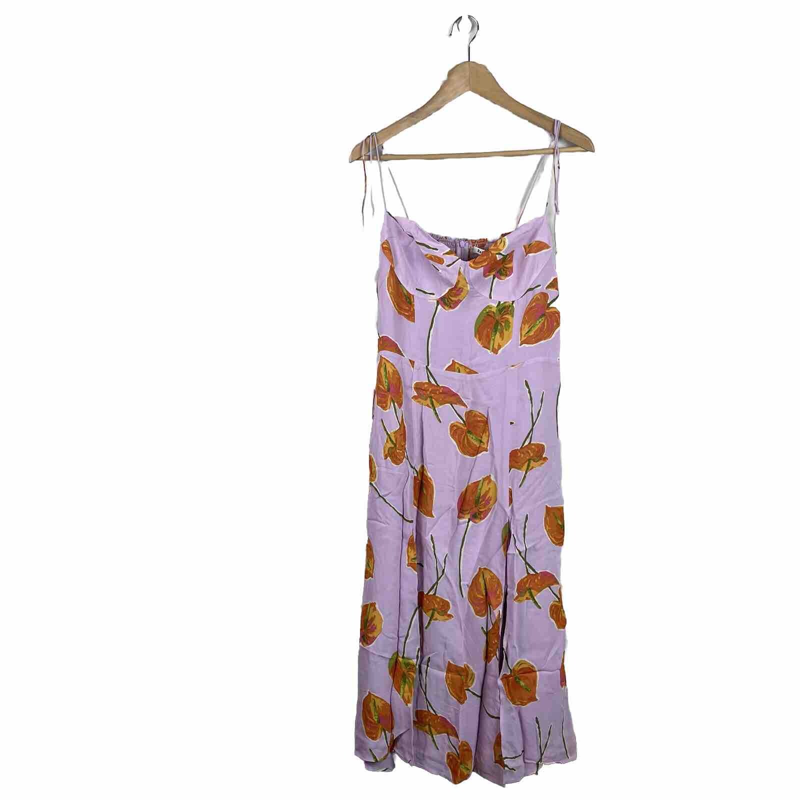 Reformation Juliette Dress 12 Luciana Purple Floral Print Midi Women’s NWT