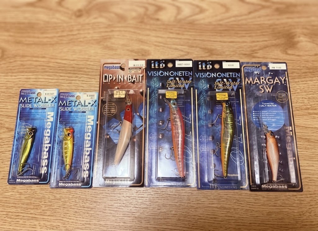 Megabass Vintage 2002 SW Lure Lot of 6 Vision Oneten Direct Eye Early NIP JDM