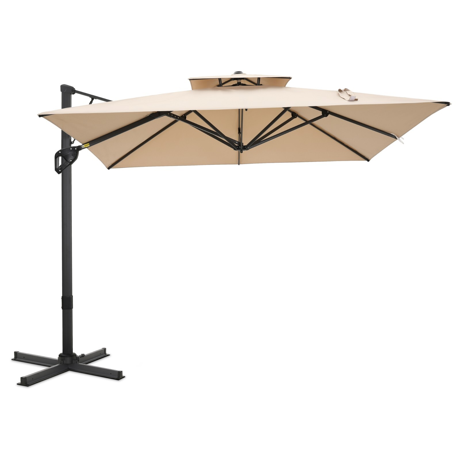9\'x12\' Cantilever Patio Umbrella Outdoor Double Top Large Umbrella NO Base,Beige