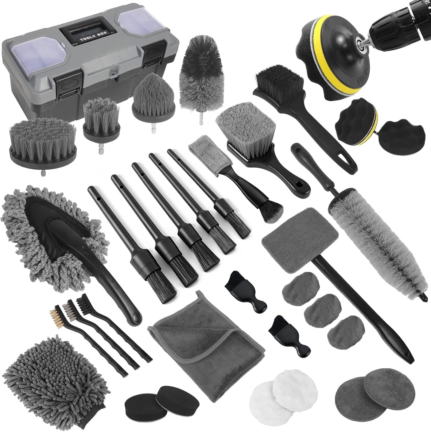 36 pcs Kit para lavar carros autos accesorios de autos mujeres hombres cepillo c