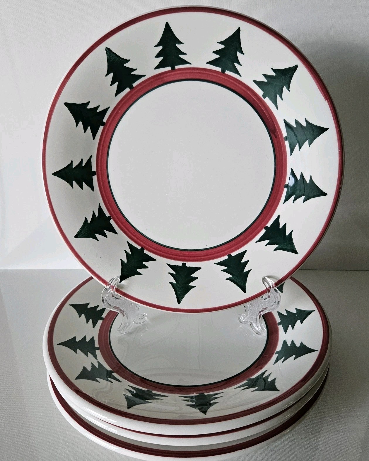Pier 1 One Christmas Tree Salad Dessert Plates 9.5 Pier 1 One Christmas Tree Salad Dessert Plates 9.5